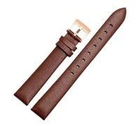 HTHRRFE Echtleder-Uhrenarmband, kompatibel mit Swarovski 5158972 Armani Fossil Series Damenuhrenkette Echtleder-Uhrenarmband 12 14 16 mm(Brown-rose gold,16mm)