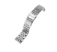 HTHRRFE Edelstahl-Uhrenarmband, kompatibel mit Breitling-Uhrenarmband, Herrenarmband, versteckter Druckknopfverschluss(20mm)