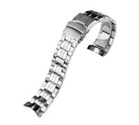 HTHRRFE Edelstahlarmband 22 mm, kompatibel mit Casio EF-550 EDIFICE Serie EF-550D/PB EF-523 5147, wasserdichtes Silikonkautschuk-Armband(Silver)