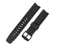 HTHRRFE Edelstahlarmband 22 mm, kompatibel mit Casio EF-550 EDIFICE Serie EF-550D/PB EF-523 5147, wasserdichtes Silikonkautschuk-Armband(Black silicone)