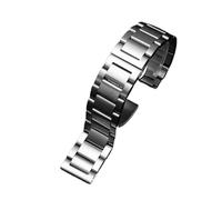 HTHRRFE Edelstahlarmband, kompatibel mit Citizen Eco-Drive Bm8475/7405, kompatibel mit orangefarbenem Tissot Speed Chi Black 22 mm 23 mm Armband(GD-01-Matte-silver,18mm)