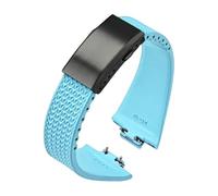 HTHRRFE Fluorkautschukarmband, kompatibel mit Tissot PRX-Serie Super Player 35 mm 40 mm FKM Damen Herren Schnellverschluss-Uhrenarmband mit Faltschließe 11 mm 12 mm(Light blue Black,12mm)