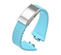 HTHRRFE Fluorkautschukarmband, kompatibel mit Tissot PRX-Serie Super Player 35 mm 40 mm FKM Damen Herren Schnellverschluss-Uhrenarmband mit Faltschließe 11 mm 12 mm(Light blue Silver,11mm)