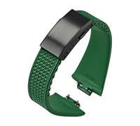 HTHRRFE Fluorkautschukarmband, kompatibel mit Tissot PRX-Serie Super Player 35 mm 40 mm FKM Damen Herren Schnellverschluss-Uhrenarmband mit Faltschließe 11 mm 12 mm(Green Black,12mm)