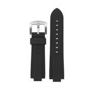HTHRRFE Gummi-Silikon-Armband kompatibel mit Casio Edifice EFB-680 ECB10YD Uhrenarmband for Herren Ocean Heart EFB680 konvex 12 mm 14 mm Armband(Black black-silver,14mm)