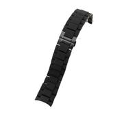 HTHRRFE Gummi-Silikon-Stahl-Armband, kompatibel mit Armani-Uhrenarmband AR5890 AR5905 AR5906 AR5919 AR5920 AR5858, männlich, 23 mm, weiblich, 20 mm(Black-black,20mm)