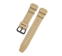 HTHRRFE Gummiband kompatibel mit Casio AE-1200WH AQ-S810W MRW-200H Edelstahlschnalle 18 mm Ersatzband Casio AE-1000W Uhrenzubehör(Beige-Black)