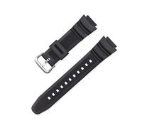 HTHRRFE Gummiband kompatibel mit Casio AE-1200WH AQ-S810W MRW-200H Edelstahlschnalle 18 mm Ersatzband Casio AE-1000W Uhrenzubehör(Black-Silver)