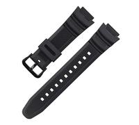 HTHRRFE Gummiband kompatibel mit Casio AE-1200WH AQ-S810W MRW-200H Edelstahlschnalle 18 mm Ersatzband Casio AE-1000W Uhrenzubehör(Black-Black)