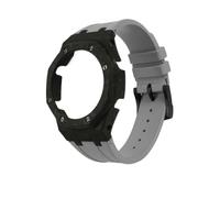 HTHRRFE Kompatibel mit Casio GA2100 GA-B2100 Fiber Carbon Case Fluorkautschukband GA2100 DIY Lünette FKM Gummi Uhrenarmband Herrenarmband(D-set,GA-B2100)