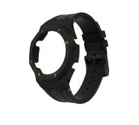 HTHRRFE Kompatibel mit Casio GA2100 GA-B2100 Fiber Carbon Case Fluorkautschukband GA2100 DIY Lünette FKM Gummi Uhrenarmband Herrenarmband(B-set,GA-2100 2110)