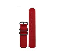 HTHRRFE Kompatibel mit Casio GBA-800-1A GBA-800-7A GBA-800 GMA-B800 GA-800 GBD-800 GA110 Nylon Canvas Uhrenarmband Herren Sportarmband 16 mm(Red black)