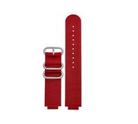 HTHRRFE Kompatibel mit Casio GBA-800-1A GBA-800-7A GBA-800 GMA-B800 GA-800 GBD-800 GA110 Nylon Canvas Uhrenarmband Herren Sportarmband 16 mm(Red silver)