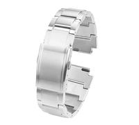 HTHRRFE Kompatibel mit Casio GST-B200 Strap Gstb200 Solide Edelstahl 24x16mm Armband Quick Release Metall herren Handgelenk Band Armband(Silver)