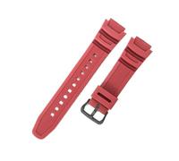 HTHRRFE Kompatibel mit Casio Gummi-Uhrenarmband W-S200H/735H/215 SGW-400H/500H AEQ-110W Silikon wasserdicht schweißfest 18 mm Herren-Sportuhrenarmbänder(Red-Black-K5)