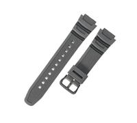 HTHRRFE Kompatibel mit Casio Gummi-Uhrenarmband W-S200H/735H/215 SGW-400H/500H AEQ-110W Silikon wasserdicht schweißfest 18 mm Herren-Sportuhrenarmbänder(Gray-Black-K5)