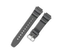 HTHRRFE Kompatibel mit Casio Gummi-Uhrenarmband W-S200H/735H/215 SGW-400H/500H AEQ-110W Silikon wasserdicht schweißfest 18 mm Herren-Sportuhrenarmbänder(Gray-Steel-K5)