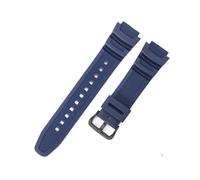 HTHRRFE Kompatibel mit Casio Gummi-Uhrenarmband W-S200H/735H/215 SGW-400H/500H AEQ-110W Silikon wasserdicht schweißfest 18 mm Herren-Sportuhrenarmbänder(Dark Blue-Black-K5)