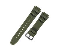 HTHRRFE Kompatibel mit Casio Gummi-Uhrenarmband W-S200H/735H/215 SGW-400H/500H AEQ-110W Silikon wasserdicht schweißfest 18 mm Herren-Sportuhrenarmbänder(Army Green-Black-K5)