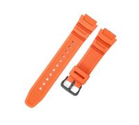 HTHRRFE Kompatibel mit Casio Gummi-Uhrenarmband W-S200H/735H/215 SGW-400H/500H AEQ-110W Silikon wasserdicht schweißfest 18 mm Herren-Sportuhrenarmbänder(Orange-Black-K5)