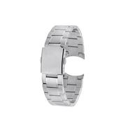 HTHRRFE Kompatibel mit Casio MDV106-1A Edelstahl-Armband mit gebogenem Ende, MTP-1374, MTP-1375, MDV-106, massives Metall, 22 mm, Herren-Armband, 22 mm