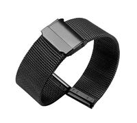 HTHRRFE Kompatibel mit Casio Small Square Lunar Edelstahl-Uhrenarmband MTP-M300 M305 MTP-1375 1374 Milan Mesh-Armband-Uhrenkette 20 mm Armband(Noir,22mm)
