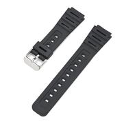 HTHRRFE Kompatibel mit Casio Watch CA-53W CA-61W FT-100W W-520U Armband Harzarmband Konvexes wasserdichtes Armband Herrenarmband mit Werkzeugzubehör(Black-S clasp)