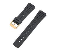 HTHRRFE Kompatibel mit Casio Watch CA-53W CA-61W FT-100W W-520U Armband Harzarmband Konvexes wasserdichtes Armband Herrenarmband mit Werkzeugzubehör(Black-G clasp)