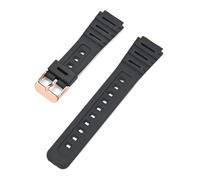 HTHRRFE Kompatibel mit Casio Watch CA-53W CA-61W FT-100W W-520U Armband Harzarmband Konvexes wasserdichtes Armband Herrenarmband mit Werkzeugzubehör(Black-R clasp)