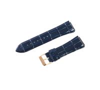 HTHRRFE Kompatibel mit Guess W0040G1W0040G2W0040G3-Serie Herren-Armbanduhren mit blauer Roségold-Schnalle und 22-mm-Kuh-Echtleder-Uhrenarmbändern mit Nadelschnalle(Blue-RS-K1)