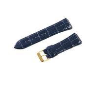HTHRRFE Kompatibel mit Guess W0040G1W0040G2W0040G3-Serie Herren-Armbanduhren mit blauer Roségold-Schnalle und 22-mm-Kuh-Echtleder-Uhrenarmbändern mit Nadelschnalle(Blue-GD-K1)