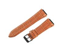 HTHRRFE Kompatibel mit Guess W0040G1W0040G2W0040G3-Serie Herren-Armbanduhren mit blauer Roségold-Schnalle und 22-mm-Kuh-Echtleder-Uhrenarmbändern mit Nadelschnalle(Brown Yellow-BK-K1)