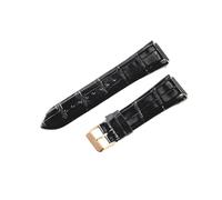 HTHRRFE Kompatibel mit Guess W0040G1W0040G2W0040G3-Serie Herren-Armbanduhren mit blauer Roségold-Schnalle und 22-mm-Kuh-Echtleder-Uhrenarmbändern mit Nadelschnalle(Black-RS-K1)