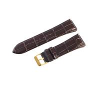 HTHRRFE Kompatibel mit Guess W0040G1W0040G2W0040G3-Serie Herren-Armbanduhren mit blauer Roségold-Schnalle und 22-mm-Kuh-Echtleder-Uhrenarmbändern mit Nadelschnalle(Coffee-GD-K1)