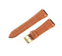 HTHRRFE Kompatibel mit Guess W0040G1W0040G2W0040G3-Serie Herren-Armbanduhren mit blauer Roségold-Schnalle und 22-mm-Kuh-Echtleder-Uhrenarmbändern mit Nadelschnalle(Brown Yellow-GD-K1)