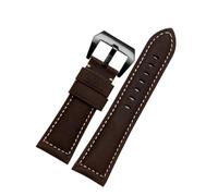 HTHRRFE Kompatibel mit Panerai Fossil SEIKO TISSOT Uhrenarmband aus echtem Lederarmband, männlich, mattiertes Rindslederarmband, Uhrenarmband 22 24 mm 26 m, Zubehör(Dark brown-black,20mm)