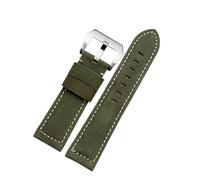 HTHRRFE Kompatibel mit Panerai Fossil SEIKO TISSOT Uhrenarmband aus echtem Lederarmband, männlich, mattiertes Rindslederarmband, Uhrenarmband 22 24 mm 26 m, Zubehör(Dark green-steel,20mm)