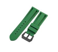 HTHRRFE Kompatibel mit Panerai Pure Color Natural Silicone Accessories Pam441 Diesel Massiver Edelstahl mit schwarzer Schnalle und 24-mm-Uhrenarmband(D-Green-Black-K11,24mm)