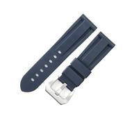 HTHRRFE Kompatibel mit Panerai Pure Color Natural Silicone Accessories Pam441 Diesel Massiver Edelstahl mit schwarzer Schnalle und 24-mm-Uhrenarmband(Blue-Steel-K11,22mm)