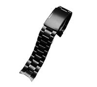 HTHRRFE Kompatibel mit Seiko Citizen Casio Curved End Edelstahlarmband Herren 20mm 22mm Metallarmband Uhrenkette Armband(B Black,20mm)