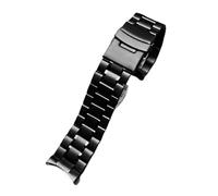HTHRRFE Kompatibel mit Seiko Citizen Casio Curved End Edelstahlarmband Herren 20mm 22mm Metallarmband Uhrenkette Armband(A Black,22mm)