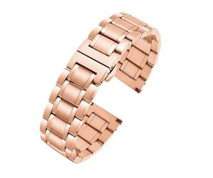 HTHRRFE Kompatibel mit Seiko Citizen Casio Curved End Edelstahlarmband Herren 20mm 22mm Metallarmband Uhrenkette Armband(C rose gold,22mm)