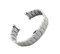 HTHRRFE Kompatibel mit Tissot 1853 Haozhi Serie T086 Uhrenarmband T086407A T086408A Gebogenes Ende Massiv Edelstahlarmband Uhrenkette Herren 22mm(Silver gold)