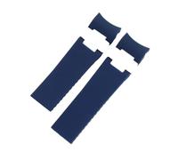 HTHRRFE Kompatibel mit Ulysse Nardin Silikonkautschuk-Uhrenarmband 263 DIVER, gebogenes Endband, 22 mm, wasserdichte Gürteluhrenarmbänder(Blue-No buckle)