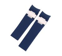 HTHRRFE Kompatibel mit Ulysse Nardin Silikonkautschuk-Uhrenarmband 263 DIVER, gebogenes Endband, 22 mm, wasserdichte Gürteluhrenarmbänder(Blue-silver5)