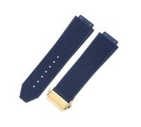 HTHRRFE Konvexe Schnittstelle Silikon-Uhrenarmband kompatibel mit Yuqi Big Bang Classic Fusion Series Gummi-Uhrenarmband 26 * 19 mm 26 * 17 mm Handgelenk(Blue-Golden-Z2)