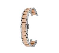 HTHRRFE Lady Notch Edelstahl-Uhrenarmband, kompatibel mit Cartier PASHA Folli Follie Michael Kors Uhrenarmband, Damenarmband, 16 18 20 m(Silver rose gold,14mm-7mm)