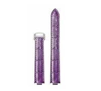 HTHRRFE Leder-Uhrenarmband kompatibel mit Cartier Ballon Bleu mit Edelstahlschnalle Echtleder-Uhrenarmband Uhrenzubehör(Purple-silver,16-9mm)