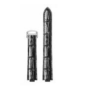 HTHRRFE Leder-Uhrenarmband kompatibel mit Cartier Ballon Bleu mit Edelstahlschnalle Echtleder-Uhrenarmband Uhrenzubehör(Black-silver,20-12mm)