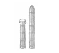 HTHRRFE Leder-Uhrenarmband kompatibel mit Cartier Ballon Bleu mit Edelstahlschnalle Echtleder-Uhrenarmband Uhrenzubehör(Grey-silver,16-9mm)